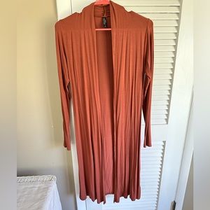 Cognac Long Duster Cardigan